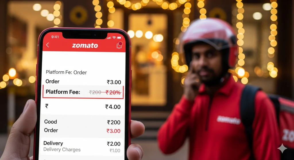 Zomato hikes platform fee 20% as India's festive season begins